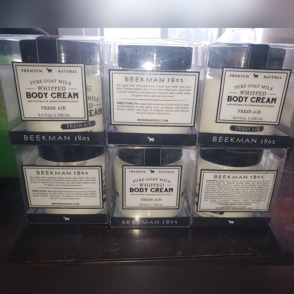 Beekman 1802 whipped body cream lotion fresh air scent 5  Jar Pkg